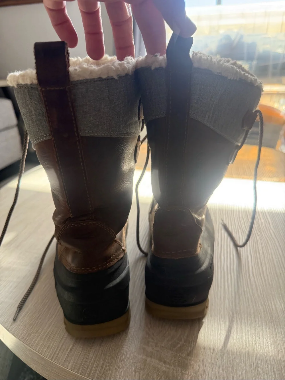 Women's Kamik Brown and Black Insulated Winter Boots with Faux Shearling